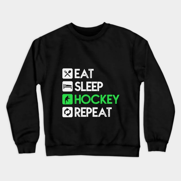 Puck Eat Sleep Hockey Repeat Gift Crewneck Sweatshirt by Upswipe.de